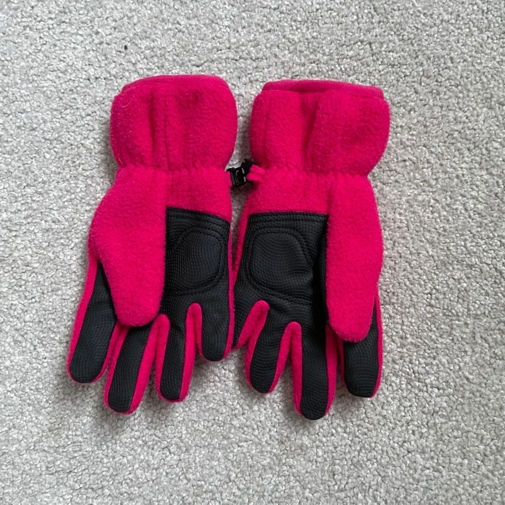 L.L. Bean Kids Fleece Gloves Hot Pink Winter Warm Size Kids XS